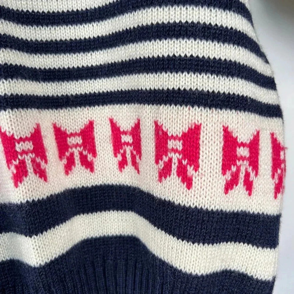 2/$30 Pitlochry of Scotland 30ins/76cms Kids Sweater Bow Stripes Preppy Wool - Picture 3 of 12